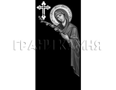 Вертикальный гранитный памятник с иконой Божьей Матери №193