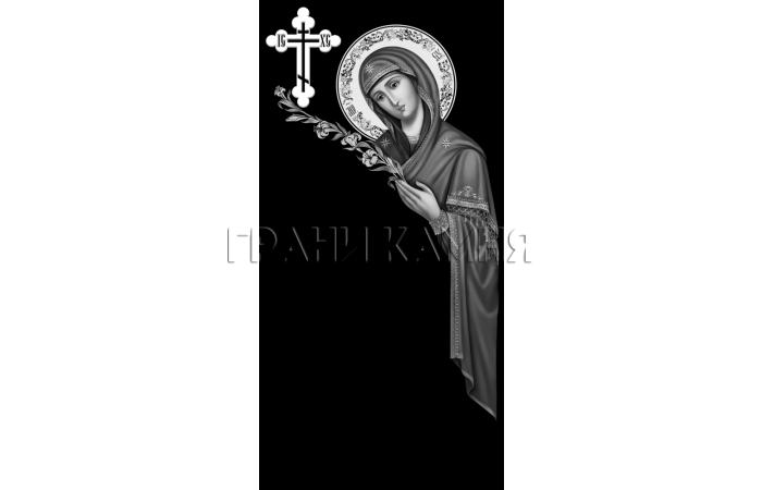 Вертикальный гранитный памятник с иконой Божьей Матери №193