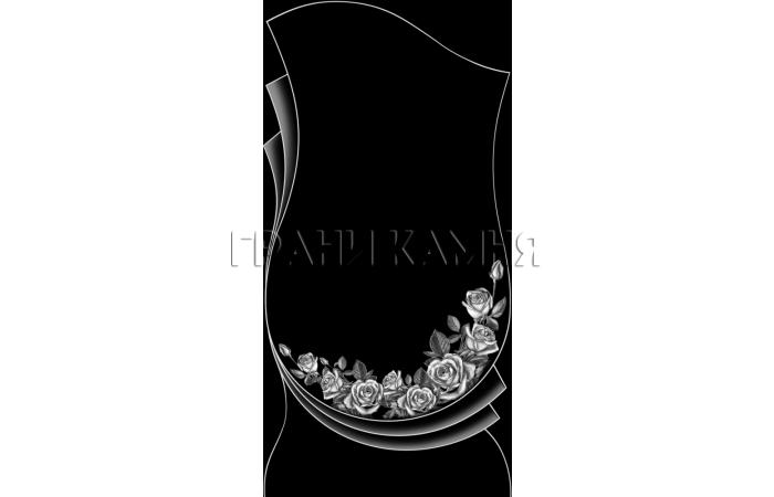 Вертикальный гранитный памятник на могилу с розами №201