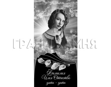 Вертикальный гранитный памятник на могилу с каллами №203