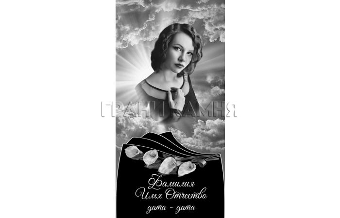 Вертикальный гранитный памятник на могилу с каллами №203