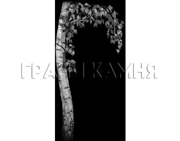 Вертикальный гранитный памятник на могилу с березой №206