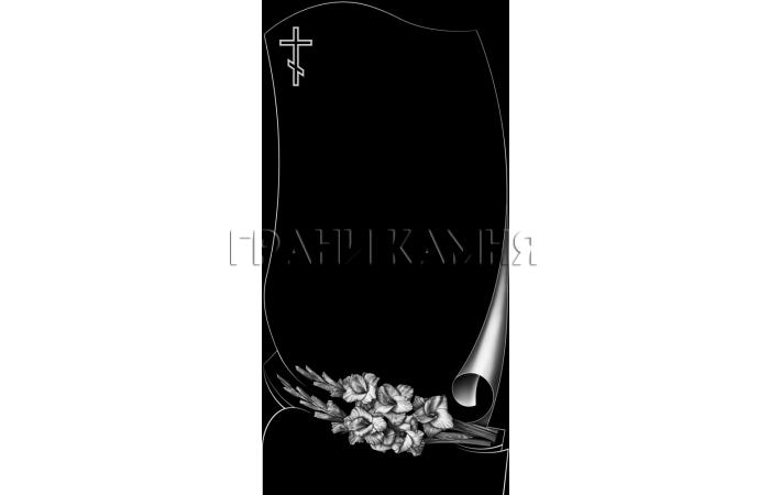 Вертикальный гранитный памятник с крестом и лилиями №212