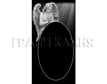 Вертикальный гранитный памятник на могилу с ангелом №230