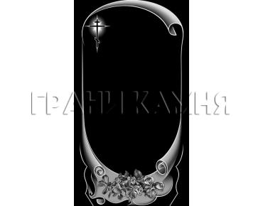 Вертикальный гранитный памятник на могилу с крестом и розами №232