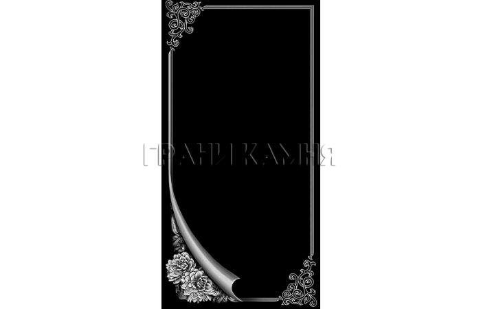 Вертикальный гранитный памятник на могилу с цветами №235