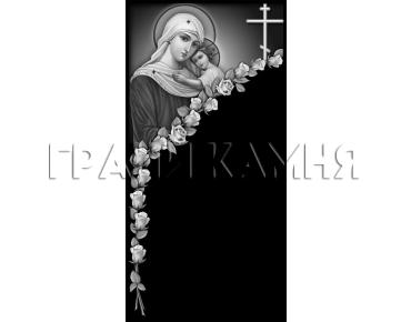 Вертикальный гранитный памятник с иконой Божьей Матери №243