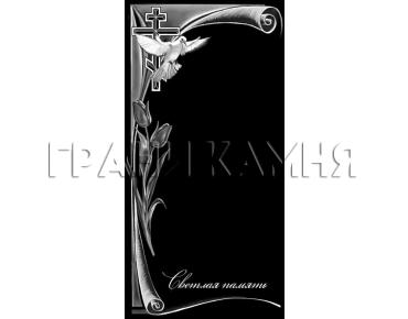 Вертикальный гранитный памятник с тюльпанами и голубем №245