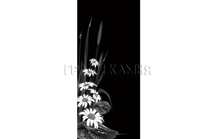 Вертикальный гранитный памятник на могилу с ромашками №246