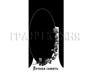 Вертикальный гранитный памятник на могилу с розами №250