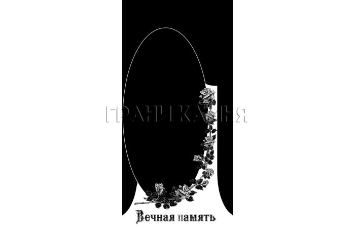 Вертикальный гранитный памятник на могилу с розами №250