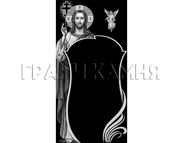 Вертикальный гранитный памятник с Иисусом и ангелом №257