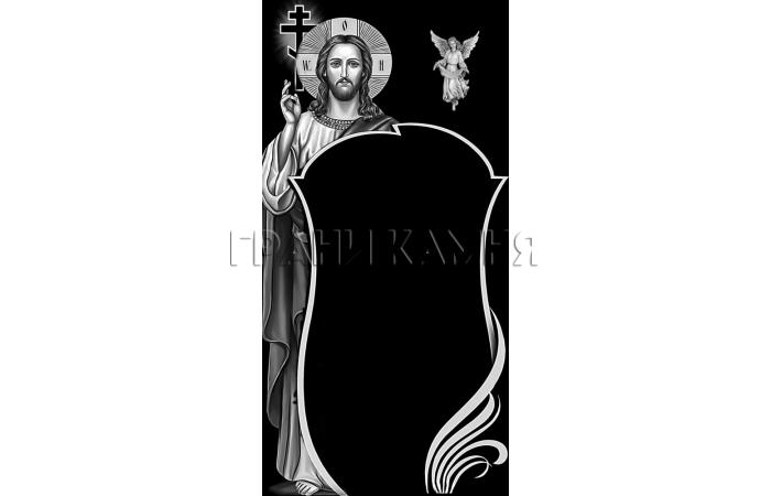 Вертикальный гранитный памятник с Иисусом и ангелом №257