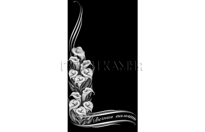 Вертикальный гранитный памятник на могилу с каллами №261