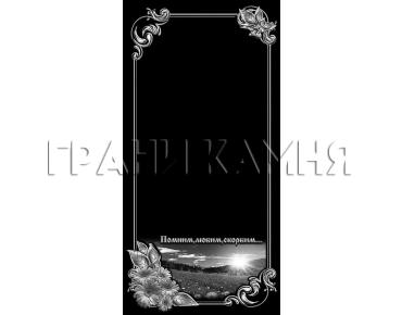 Вертикальный гранитный памятник на могилу с цветами №263