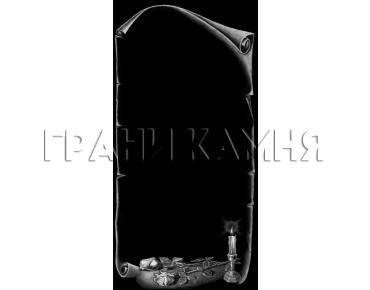 Вертикальный гранитный памятник с розами и свечой №264