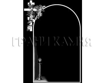 Вертикальный гранитный памятник с ангелом и свечой №267