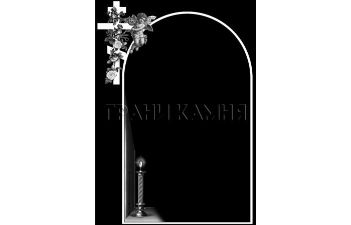 Вертикальный гранитный памятник с ангелом и свечой №267