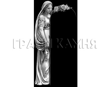 Вертикальный гранитный памятник со скорбящей женщиной №272