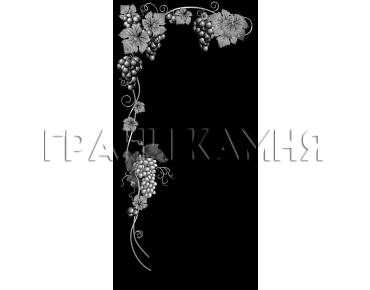 Вертикальный гранитный памятник на могилу с виноградной лозой №273