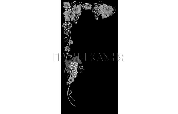 Вертикальный гранитный памятник на могилу с виноградной лозой №273