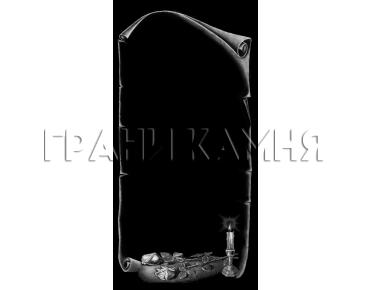 Вертикальный гранитный памятник со свечой и розами №275