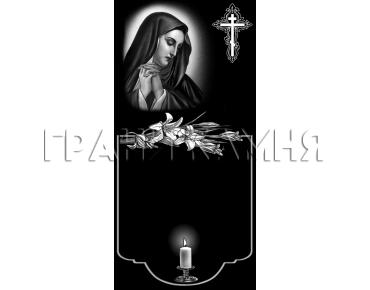 Вертикальный гранитный памятник со скорбящей женщиной №276