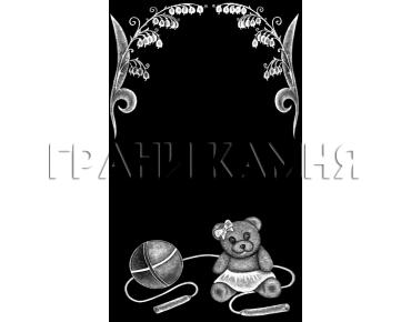 Вертикальный гранитный памятник детский и игрушками №278