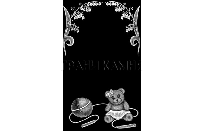 Вертикальный гранитный памятник детский и игрушками №278