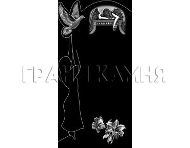 Вертикальный гранитный памятник со скорбящей женщиной №280