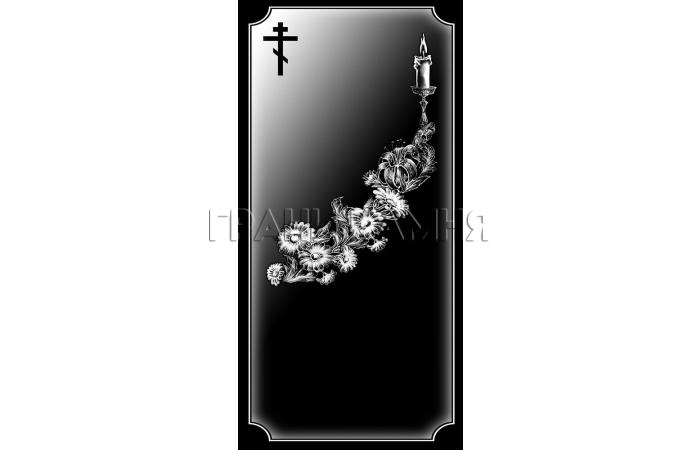 Вертикальный гранитный памятник на могилу с крестом №284