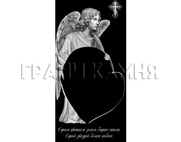 Вертикальный гранитный памятник с ангелом и крестом №285