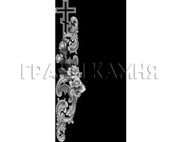 Вертикальный гранитный памятник на могилу с розами №286