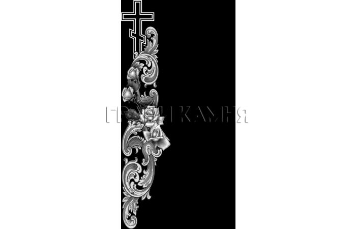 Вертикальный гранитный памятник на могилу с розами №286