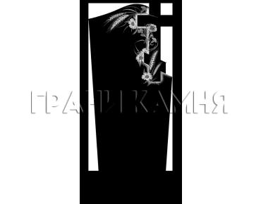 Вертикальный гранитный памятник на могилу с крестом №287