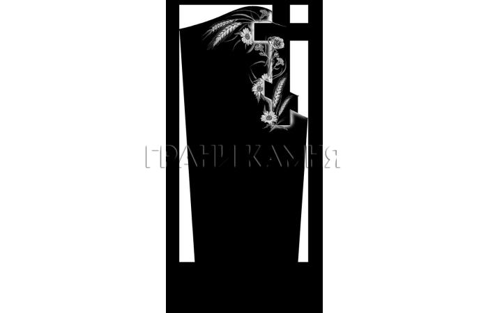 Вертикальный гранитный памятник на могилу с крестом №287