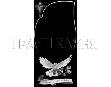 Вертикальный гранитный памятник с крестом и голубем №292