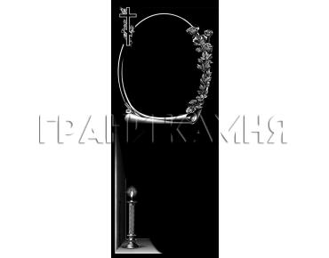 Вертикальный гранитный памятник с розами и крестом №294