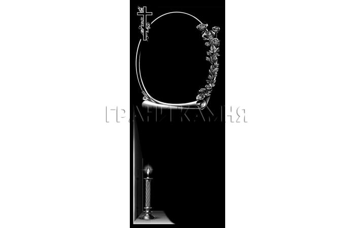 Вертикальный гранитный памятник с розами и крестом №294