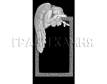 Вертикальный гранитный памятник на могилу с ангелом №299