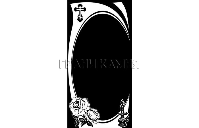 Вертикальный гранитный памятник с розами и крестом №300