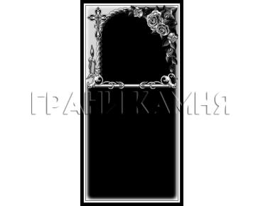 Вертикальный гранитный памятник с розами и крестом №302