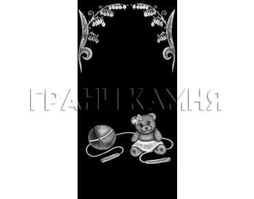 Вертикальный гранитный памятник детский и игрушками №304