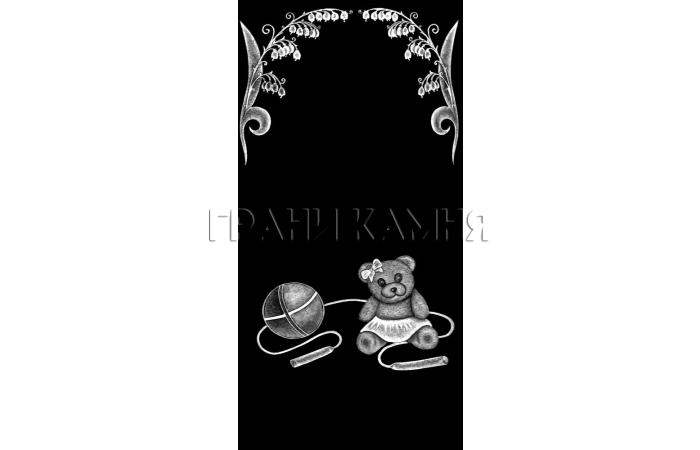 Вертикальный гранитный памятник детский и игрушками №304