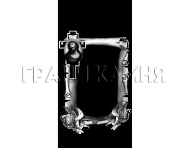 Вертикальный гранитный памятник с Иисусом и ангелами №307