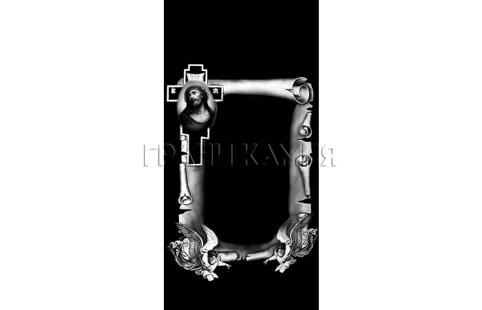 Вертикальный гранитный памятник с Иисусом и ангелами №307