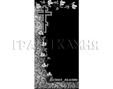 Вертикальный гранитный памятник на могилу с крестом №317