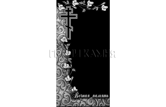 Вертикальный гранитный памятник на могилу с крестом №317