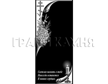 Вертикальный гранитный памятник с крестом и ромашками №318