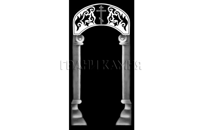 Вертикальный гранитный памятник на могилу с крестом №320